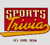 Sports Trivia title screen for Sega Game Gear